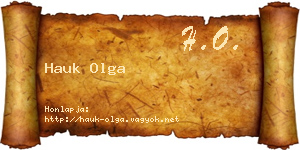 Hauk Olga névjegykártya